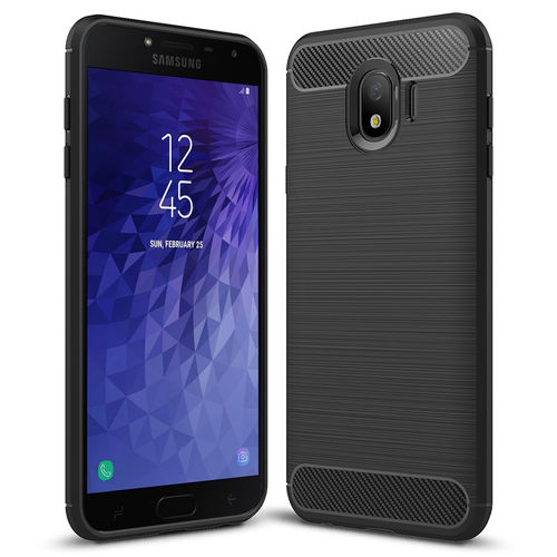 Flexi Slim Carbon Fibre Case for Samsung Galaxy J4 - Brushed Black